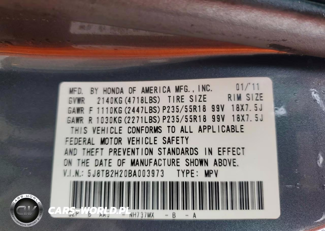 2011 Acura Rdx VIN:5J8TB2H20BA003973 - 13