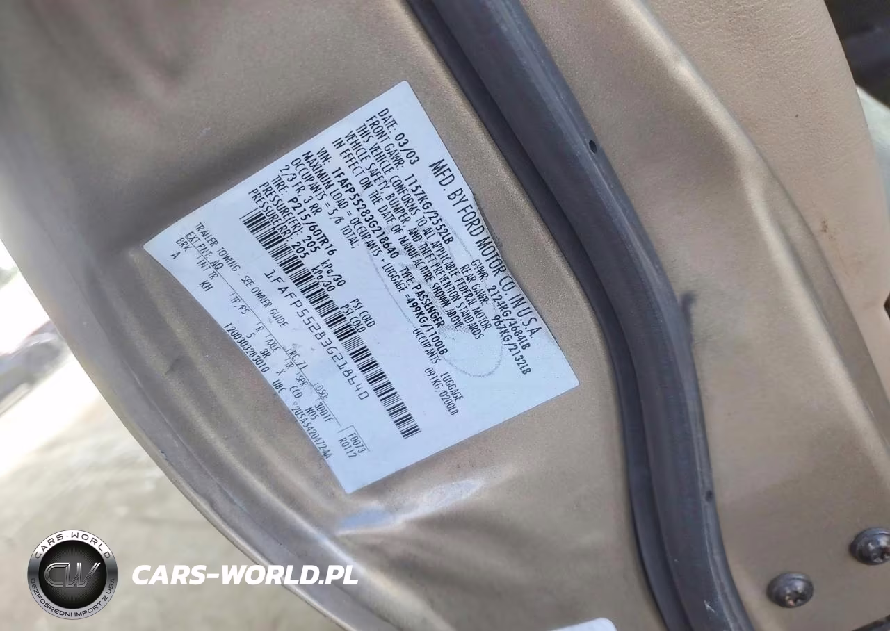 2003 Ford Taurus Ses VIN:1FAFP55283G218640 - 12