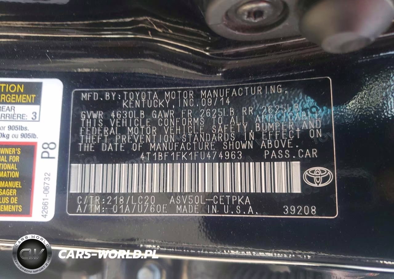 2015 Toyota Camry Xse VIN:4T1BF1FK1FU474963 - 12