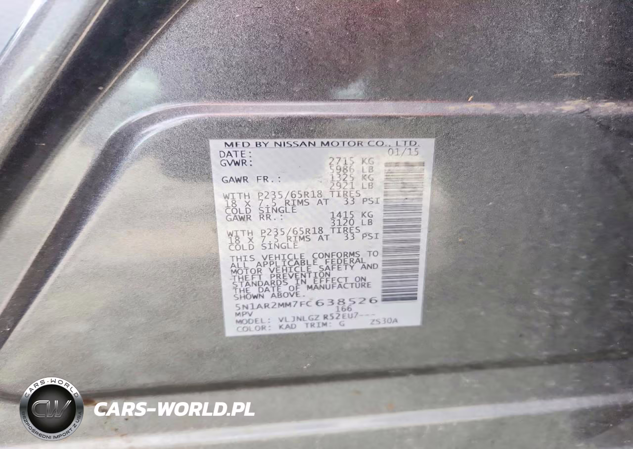 2015 Nissan Pathfinder Sl VIN:5N1AR2MM7FC638526 - 13