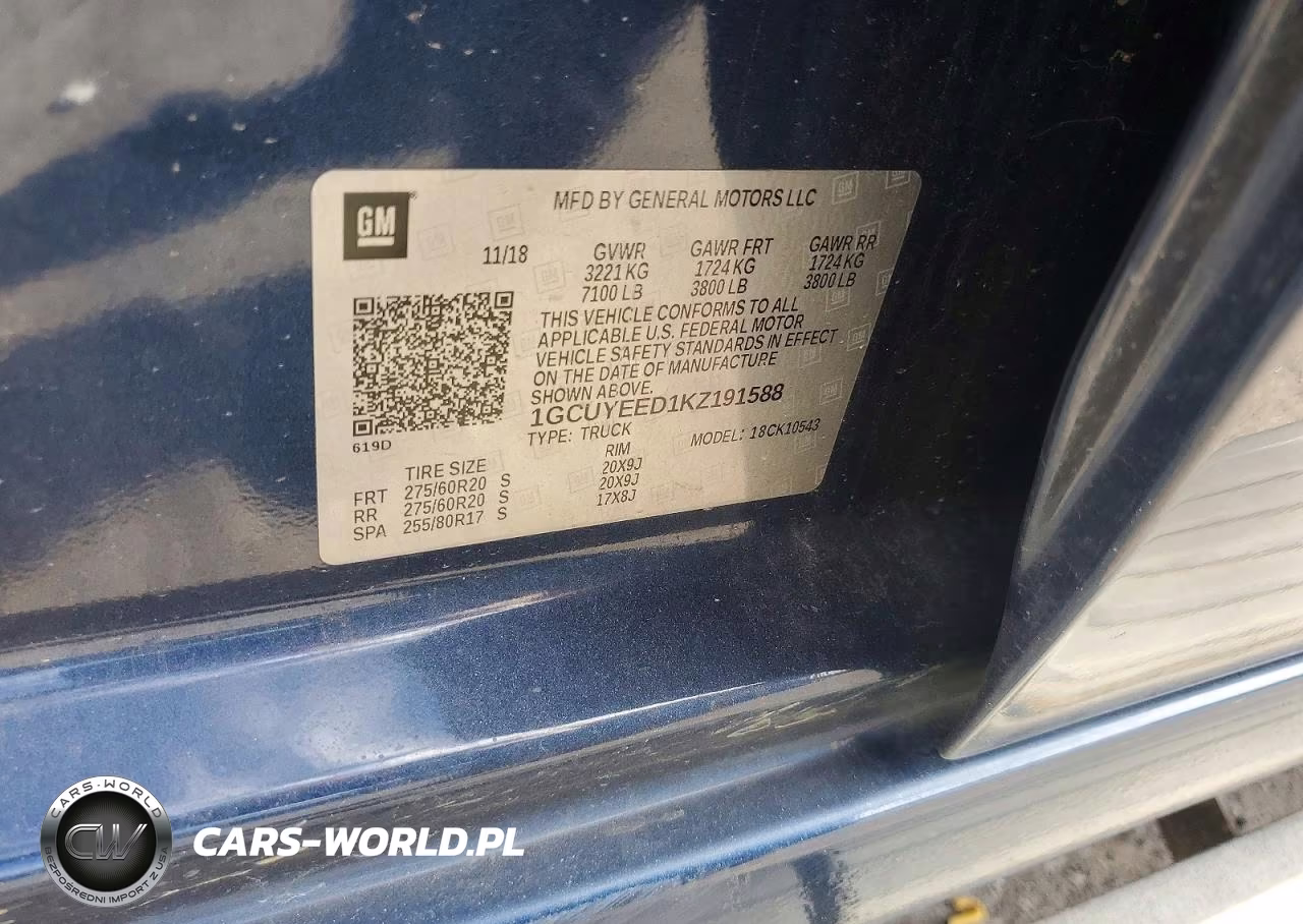 2019 Chevrolet Silverado K1500 Rst VIN:1GCUYEED1KZ191588 - 12