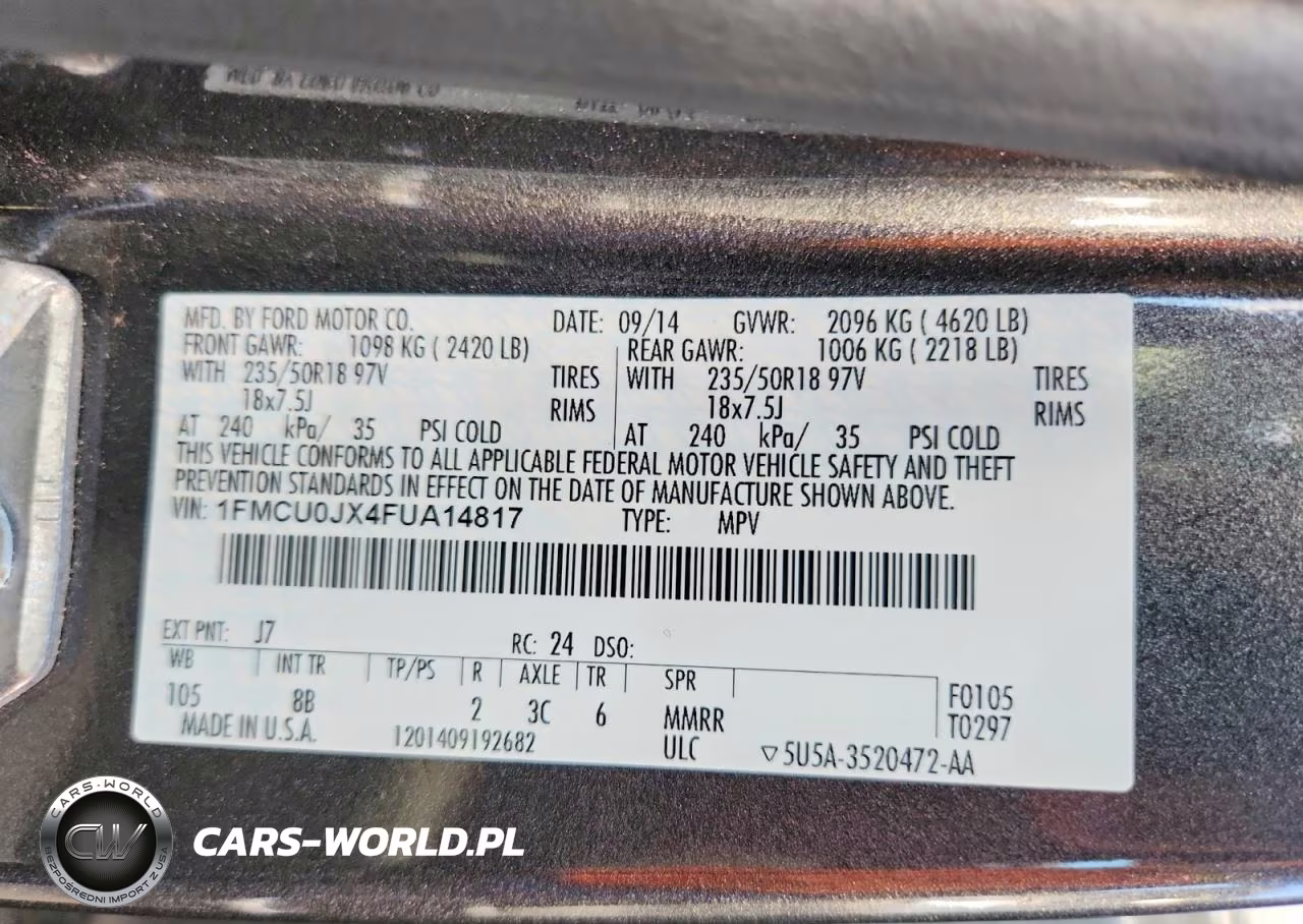 2015 Ford Escape Titanium VIN:1FMCU0JX4FUA14817 - 13