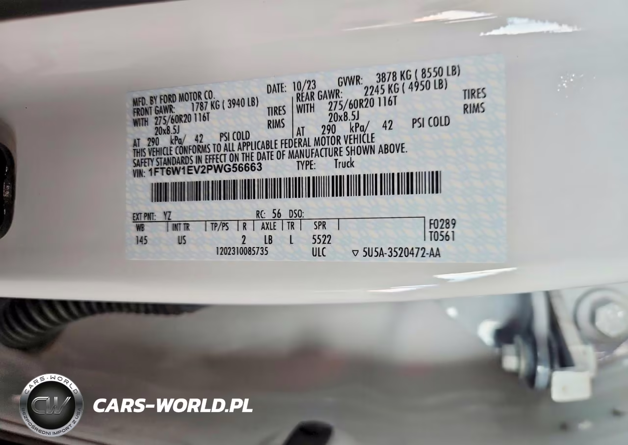 2023 Ford F150 Lightning Pro VIN:1FT6W1EV2PWG56663 - 13