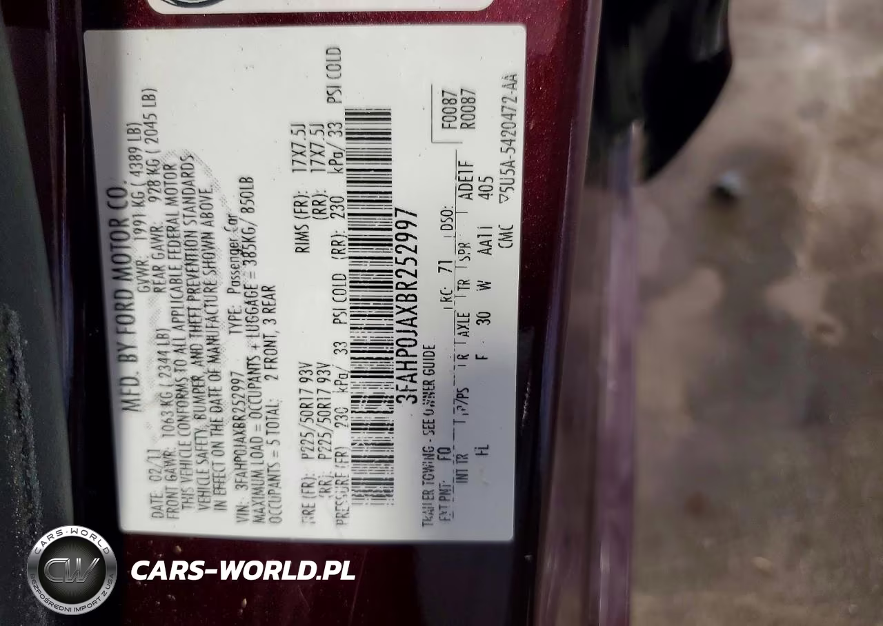2011 Ford Fusion Sel VIN:3FAHP0JAXBR252997 - 12