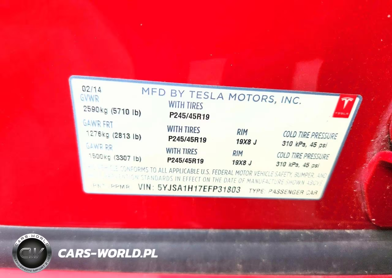 2014 Tesla Model S VIN:5YJSA1H17EFP31803 - 12