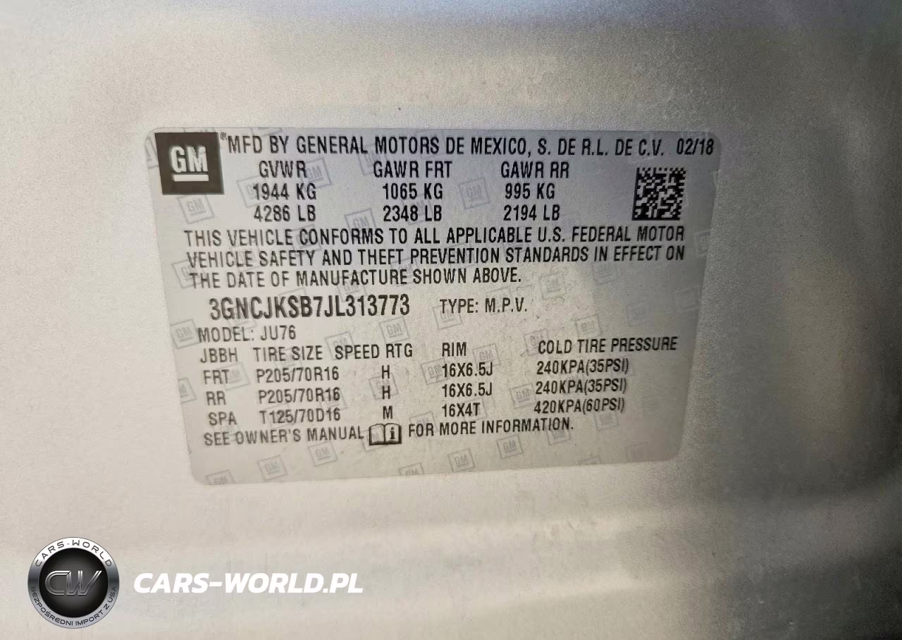2018 Chevrolet Trax Ls VIN:3GNCJKSB7JL313773 - 12
