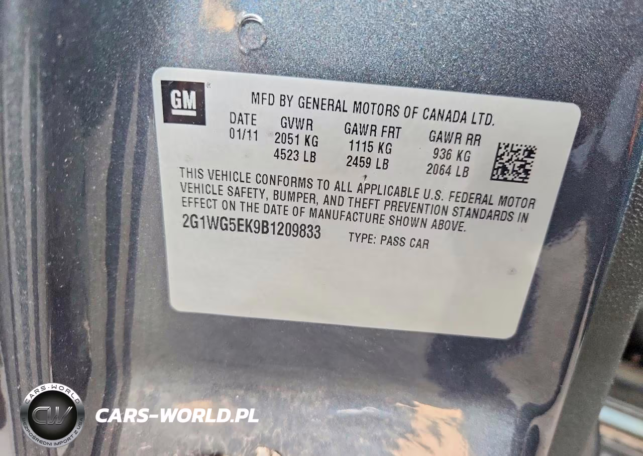 2011 Chevrolet Impala Lt VIN:2G1WG5EK9B1209833 - 12