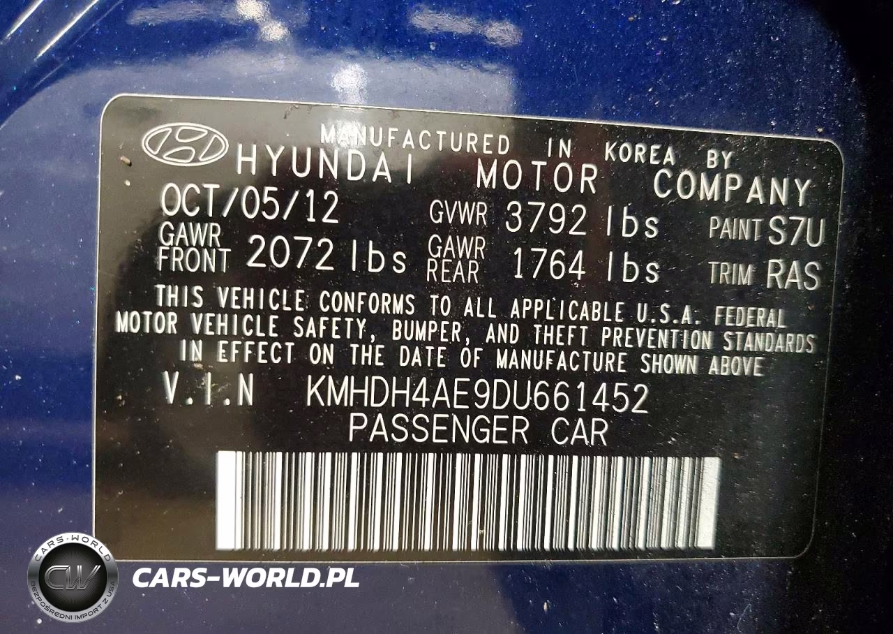 2013 Hyundai Elantra Limited VIN:KMHDH4AE9DU661452 - 12
