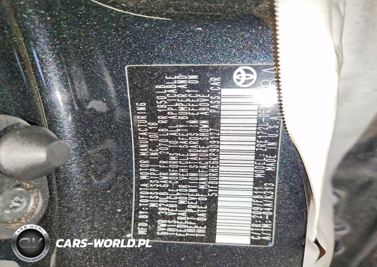 2019 TOYOTA COROLLA L VIN:5YFBURHE6KP909127 - 12