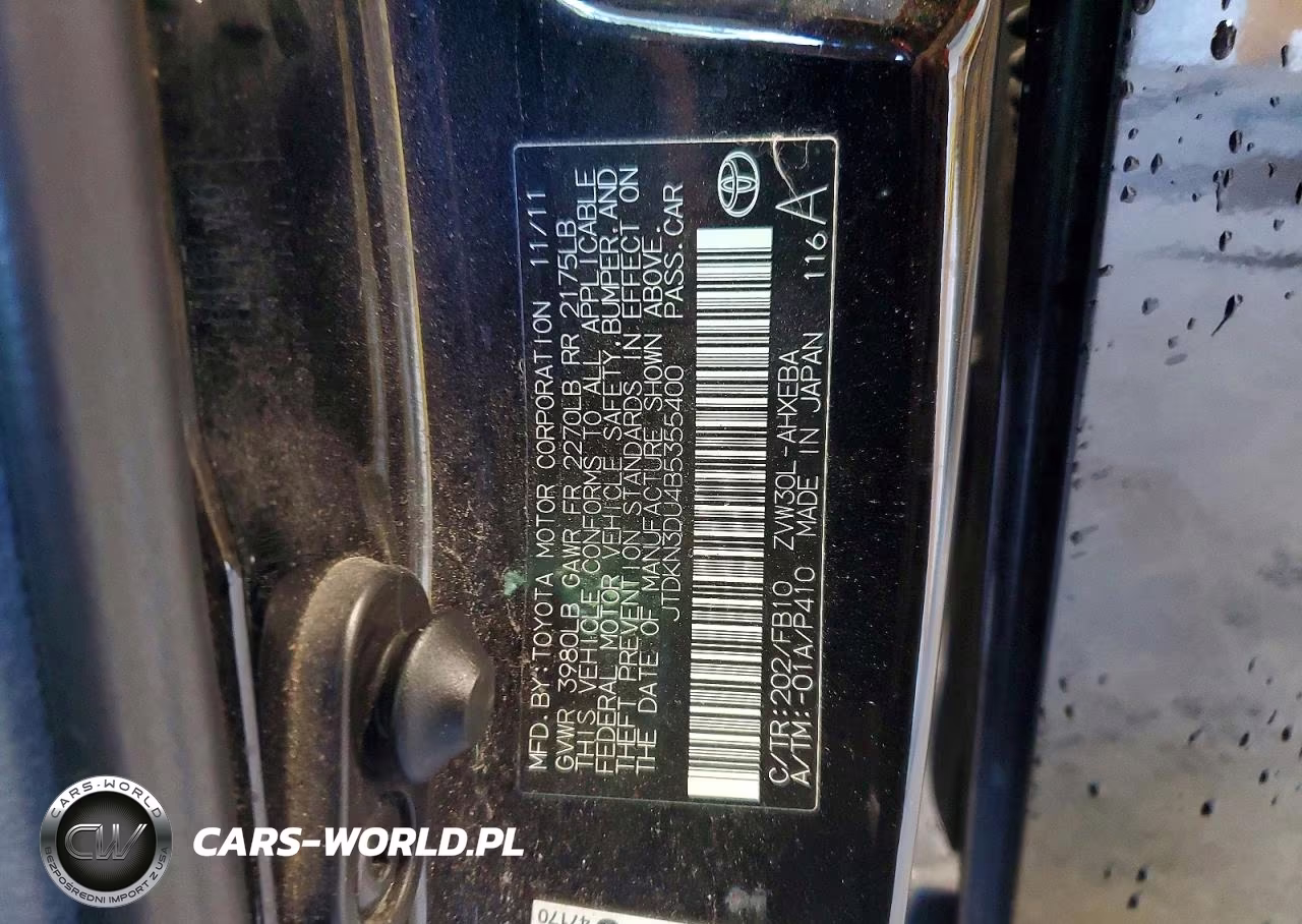 2011 Toyota Prius Two VIN:JTDKN3DU4B5355400 - 12