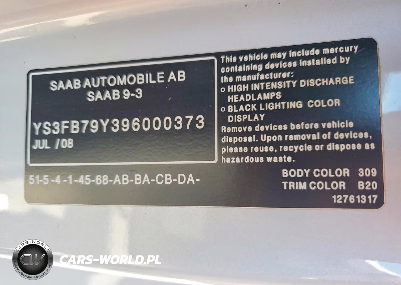 2009 Saab 9-3 2.0T VIN:YS3FB79Y396000373 - 12