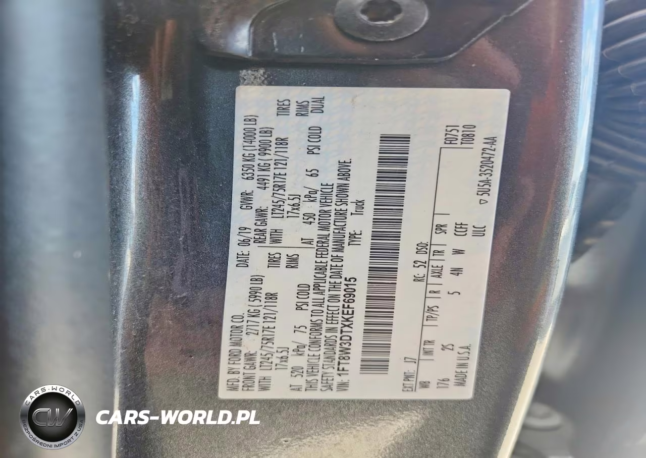 2019 Ford F350 Super Duty VIN:1FT8W3DTXKEF69015 - 12