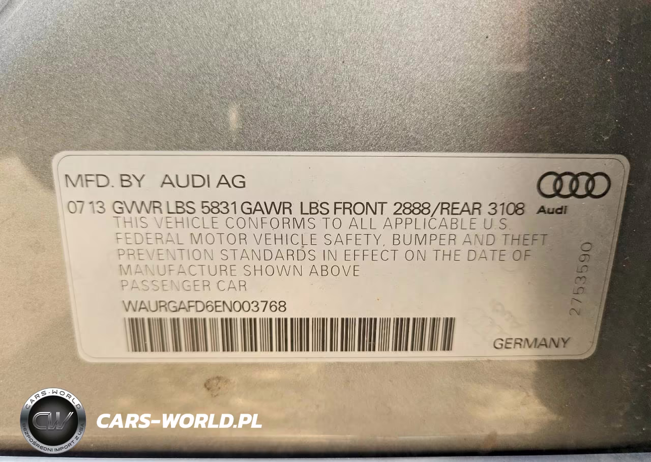 2014 Audi A8 L Quattro VIN:WAURGAFD6EN003768 - 12