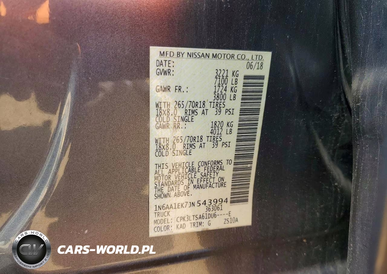 2018 Nissan Titan Crew VIN:1N6AA1EK7JN543994 - 12