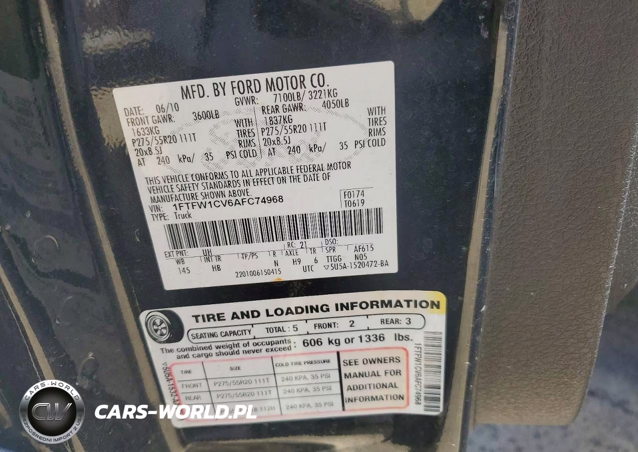 2010 Ford F150 Supercrew VIN:1FTFW1CV6AFC74968 - 12