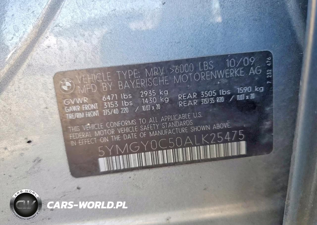 2010 BMW X5 M VIN:5YMGY0C50ALK25475 - 14
