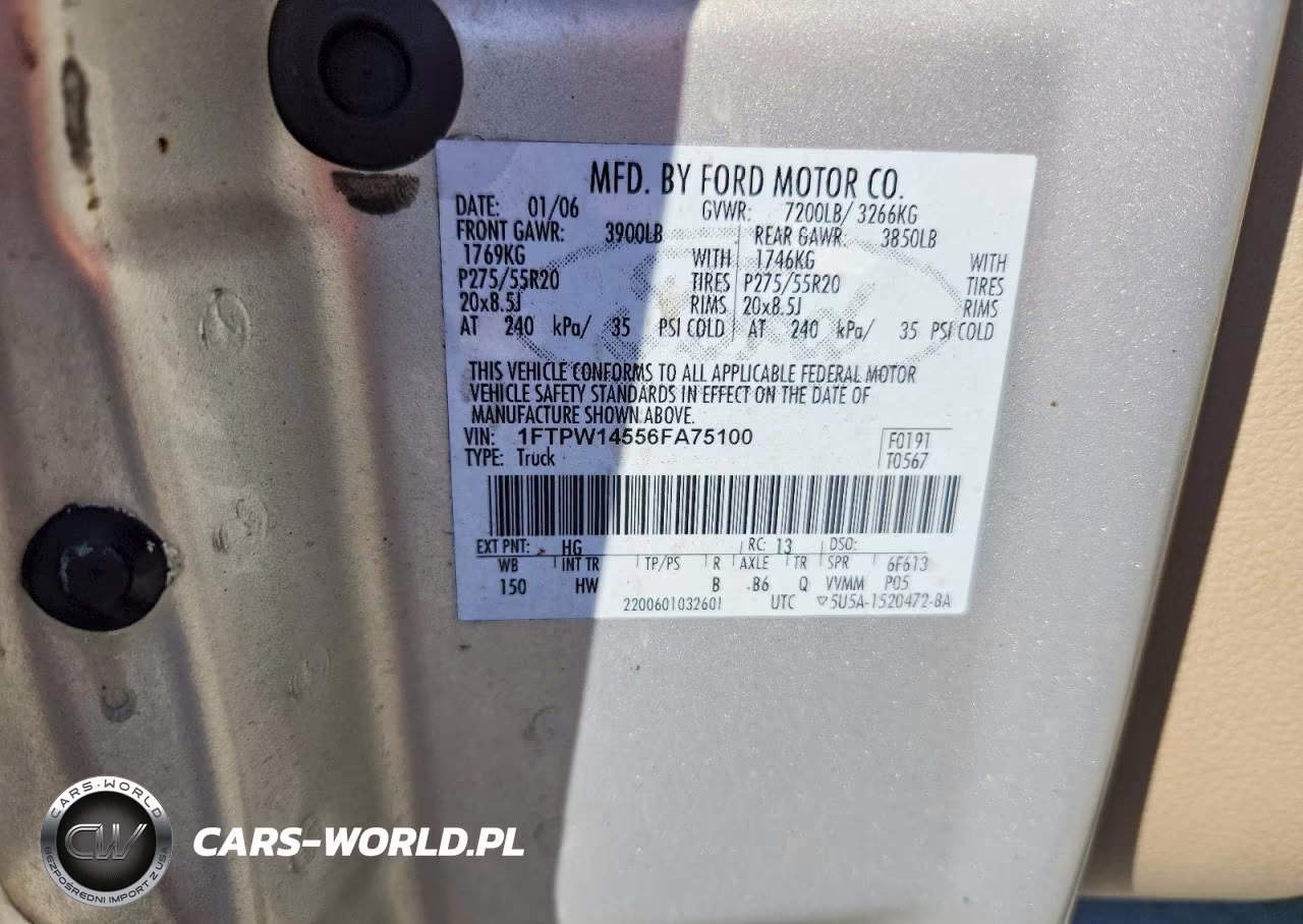 2006 Ford F150 Supercrew VIN:1FTPW14556FA75100 - 12