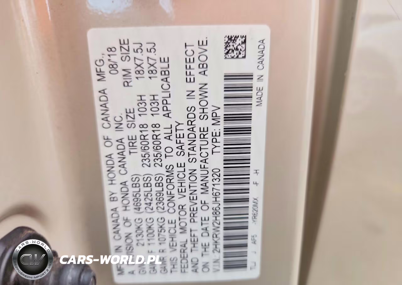 2018 Honda Cr-V Exl VIN:2HKRW2H86JH671320 - 12