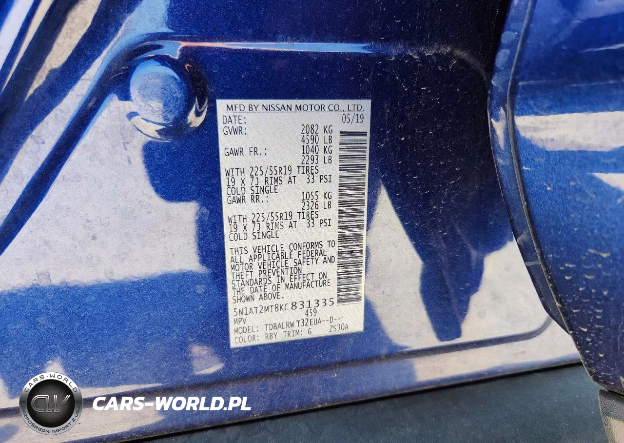 2019 Nissan Rogue Sl VIN:5N1AT2MT8KC831335 - 13