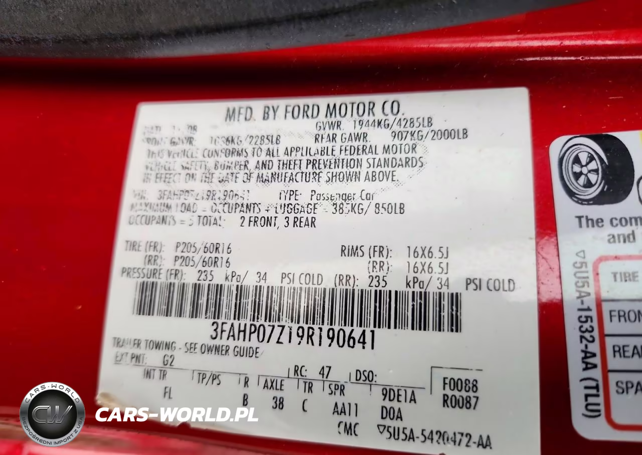 2009 Ford Fusion Se VIN:3FAHP07Z19R190641 - 12