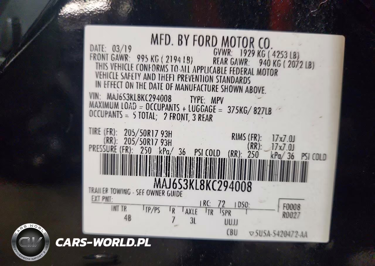 2019 Ford Ecosport Titanium VIN:MAJ6S3KL8KC294008 - 13