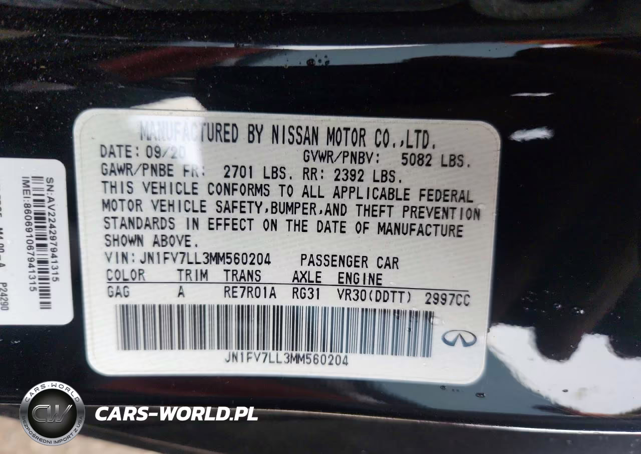 2021 Infiniti Q60 Red Sport 400 VIN:JN1FV7LL3MM560204 - 13