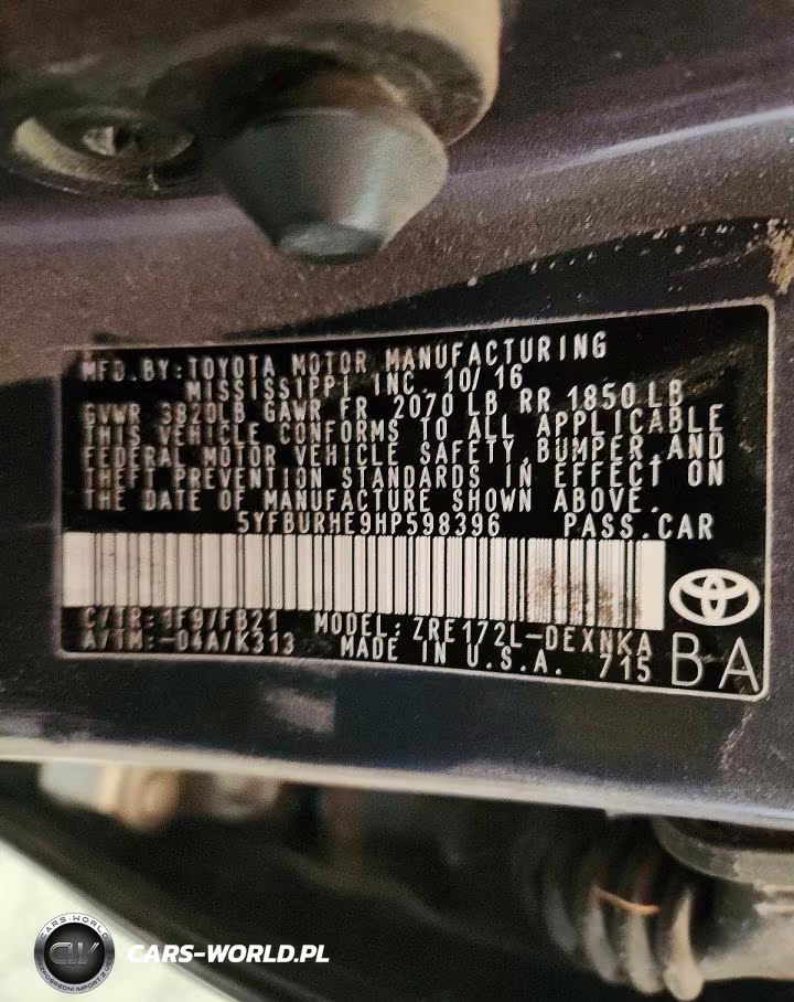 2017 TOYOTA COROLLA L VIN:5YFBURHE9HP598396 - 12