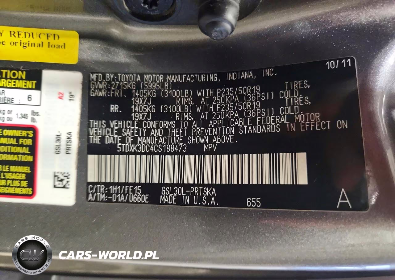 2012 Toyota Sienna Sport VIN:5TDXK3DC4CS188473 - 13