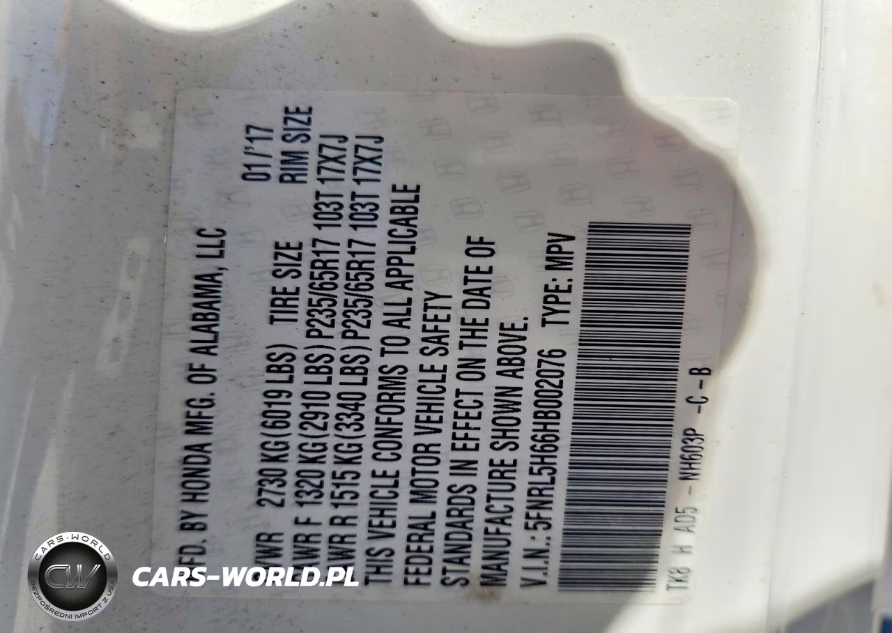 2017 Honda Odyssey Exl VIN:5FNRL5H66HB002076 - 13