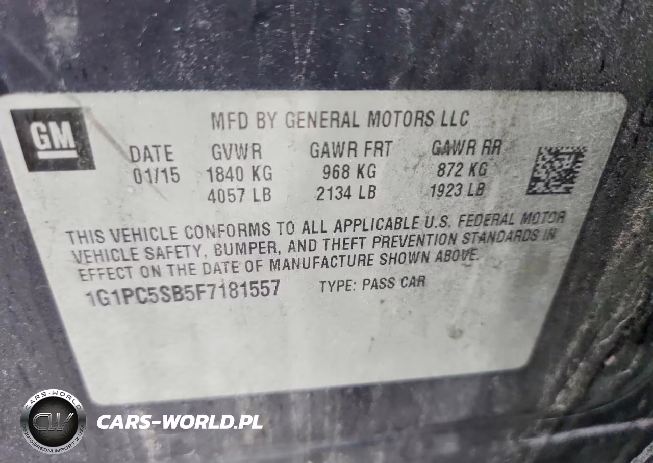 2015 Chevrolet Cruze Lt VIN:1G1PC5SB5F7181557 - 12