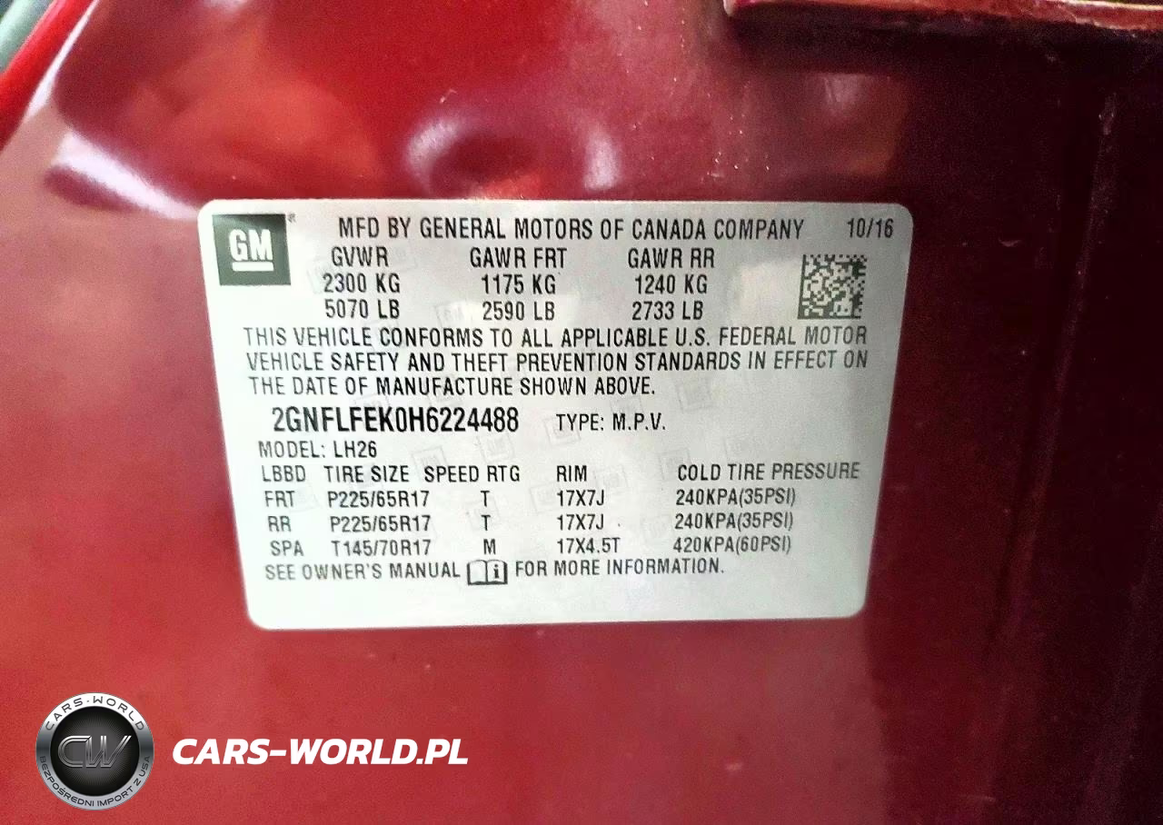 2017 Chevrolet Equinox Lt VIN:2GNFLFEK0H6224488 - 13