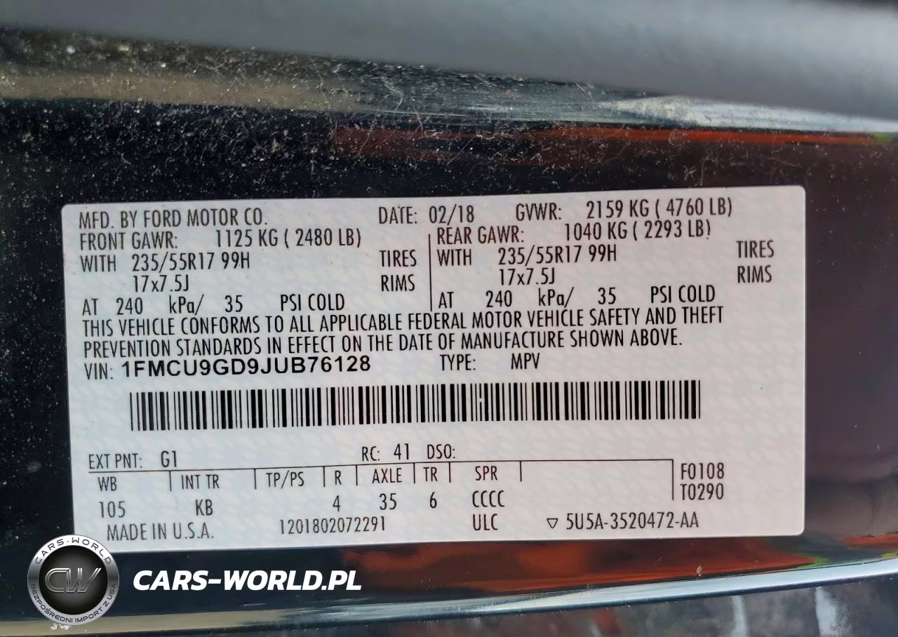 2018 Ford Escape Se VIN:1FMCU9GD9JUB76128 - 13
