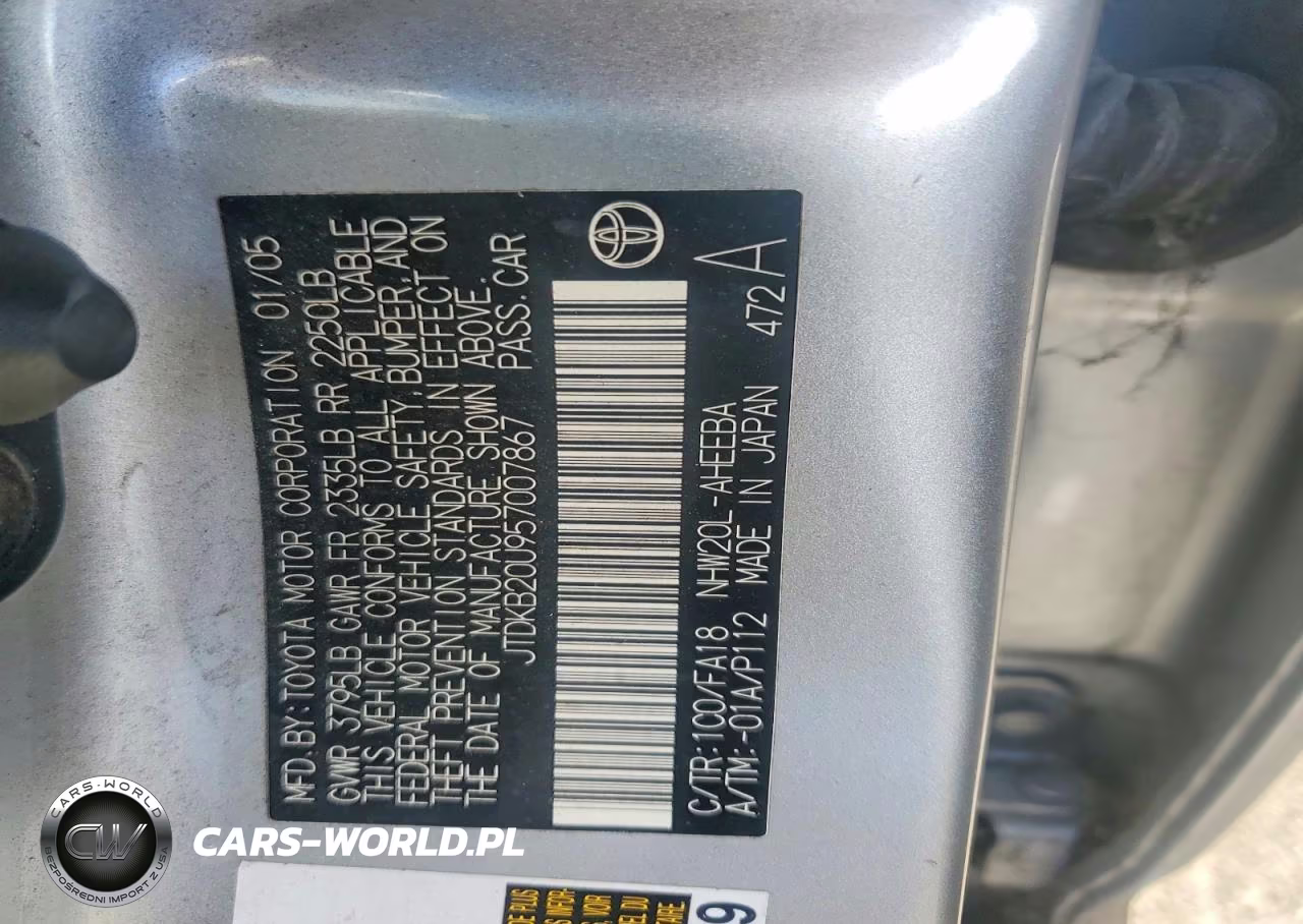 2005 Toyota Prius Base VIN:JTDKB20U957007867 - 12
