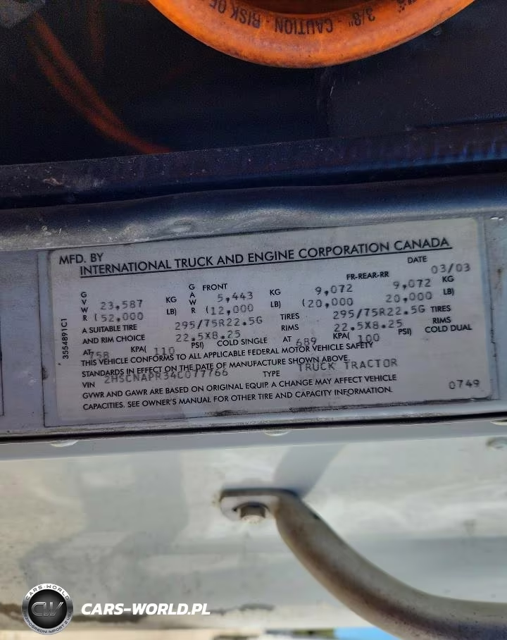 2004 International 9400I Semi Truck VIN:2HSCNAPR34C077766 - 12