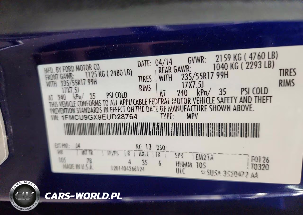 2014 Ford Escape Se VIN:1FMCU9GX9EUD28764 - 13