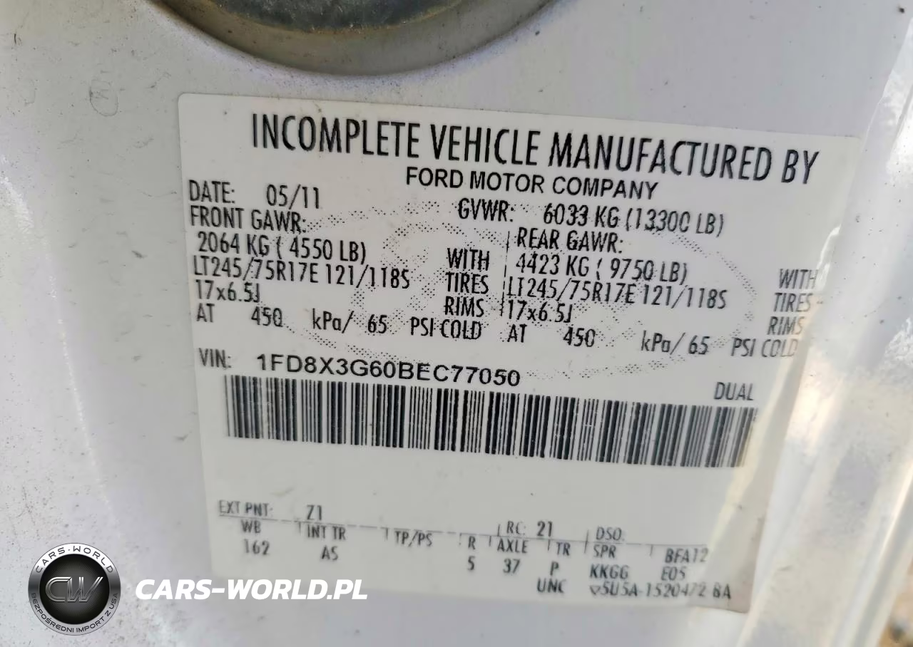 2011 Ford F350 Super Duty VIN:1FD8X3G60BEC77050 - 12