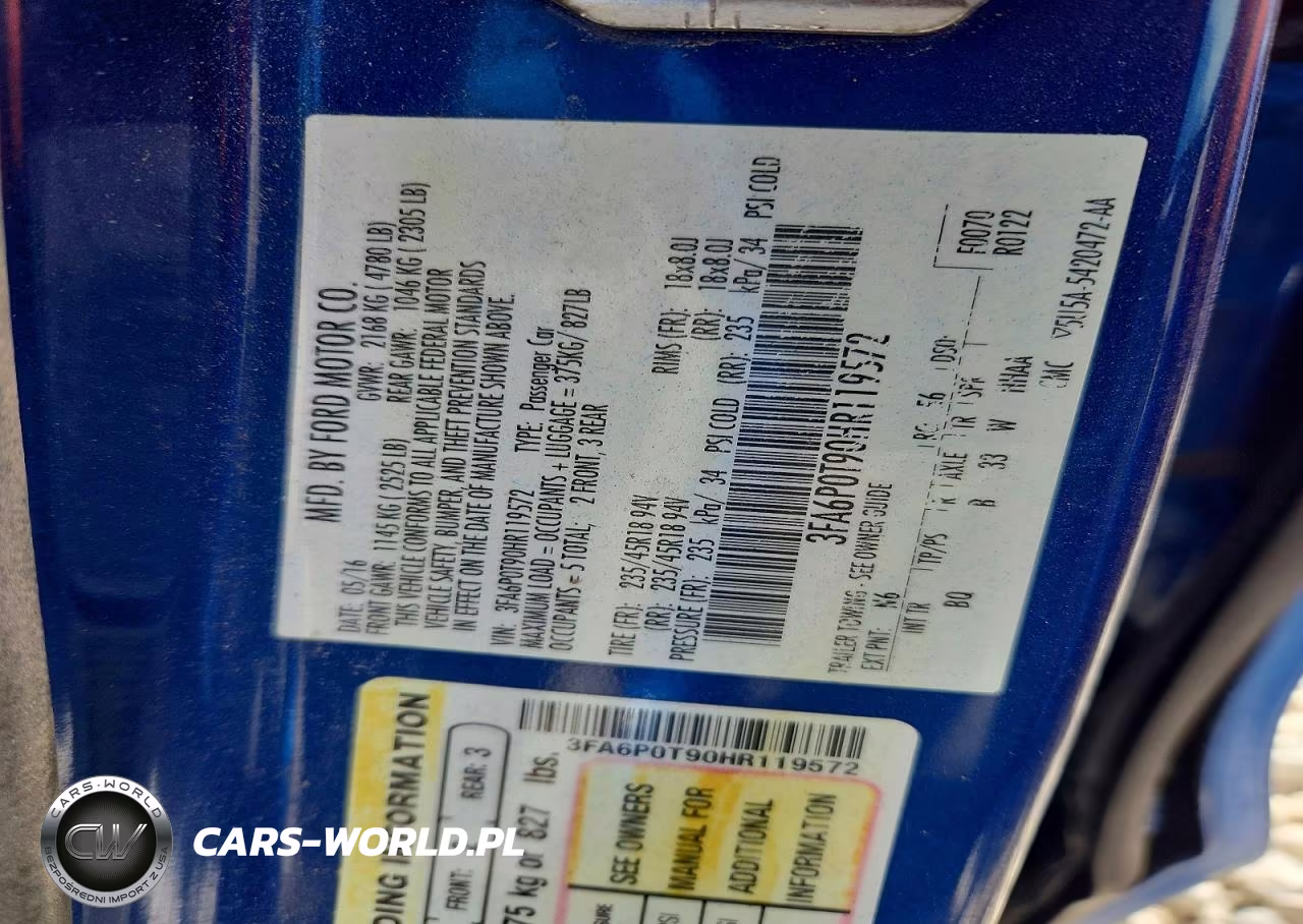 2017 Ford Fusion Se VIN:3FA6P0T90HR119572 - 13