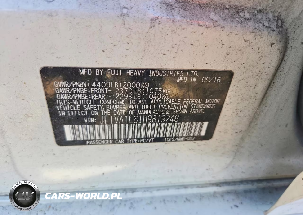 2017 Subaru Wrx Limited VIN:JF1VA1L61H9819248 - 12