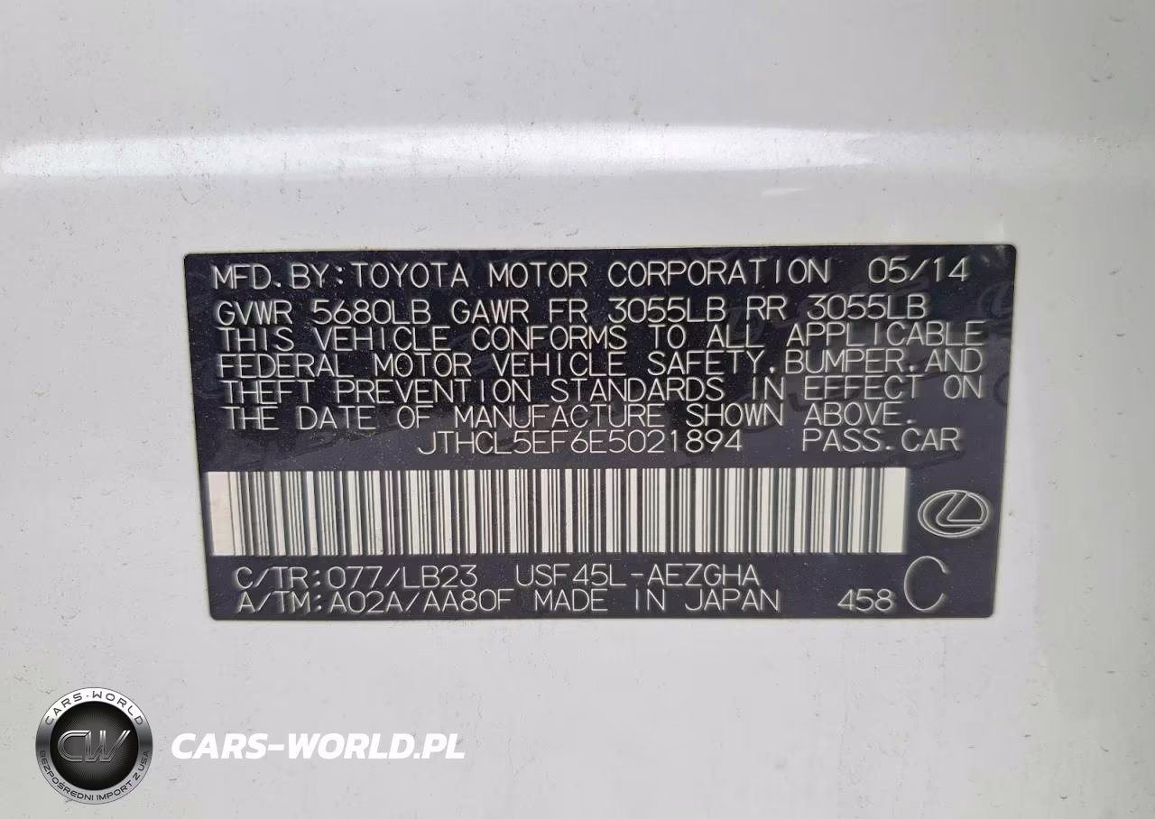 2014 Lexus Ls 460 VIN:JTHCL5EF6E5021894 - 12