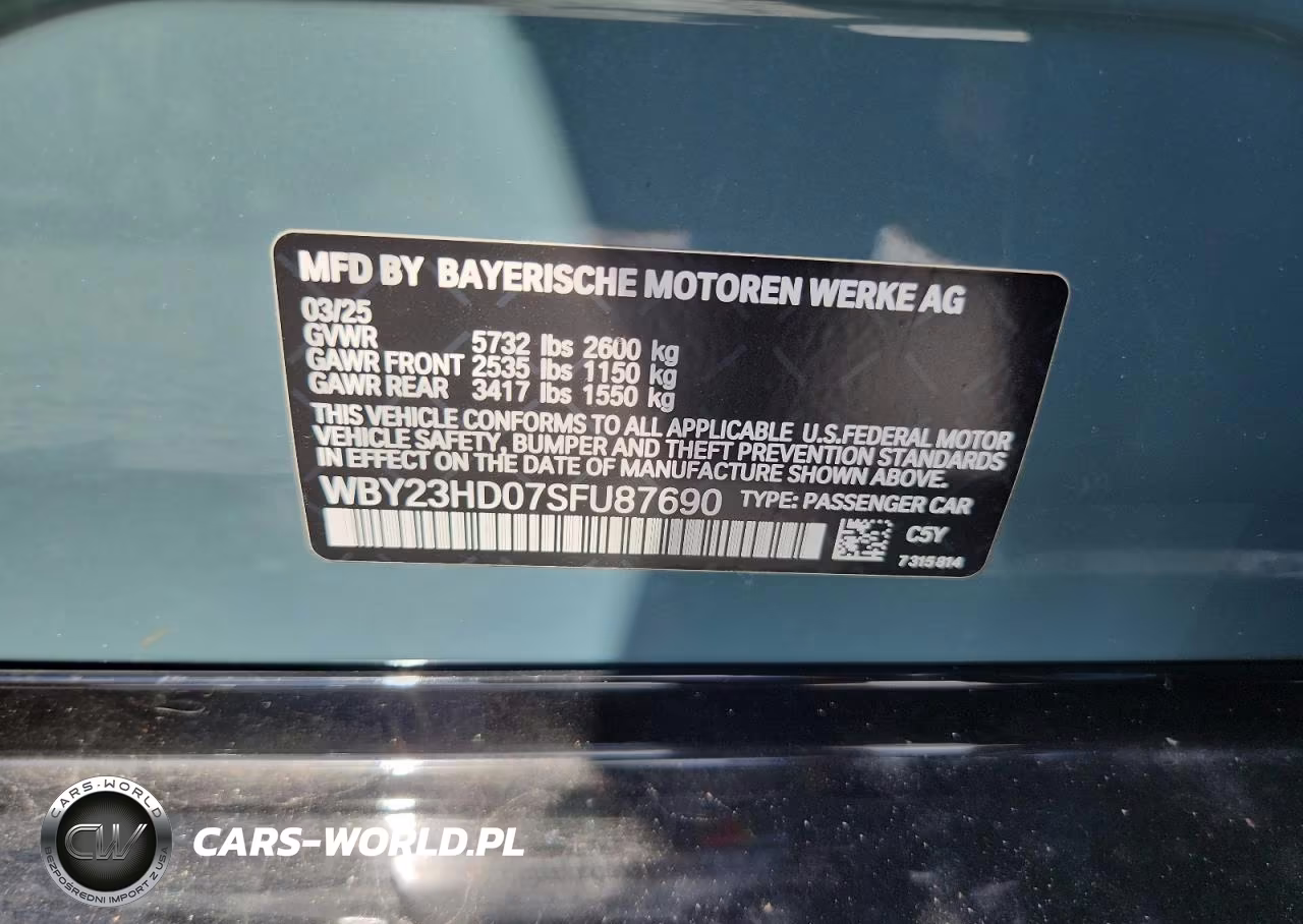 2025 BMW I4 Edrive 40 VIN:WBY23HD07SFU87690 - 13