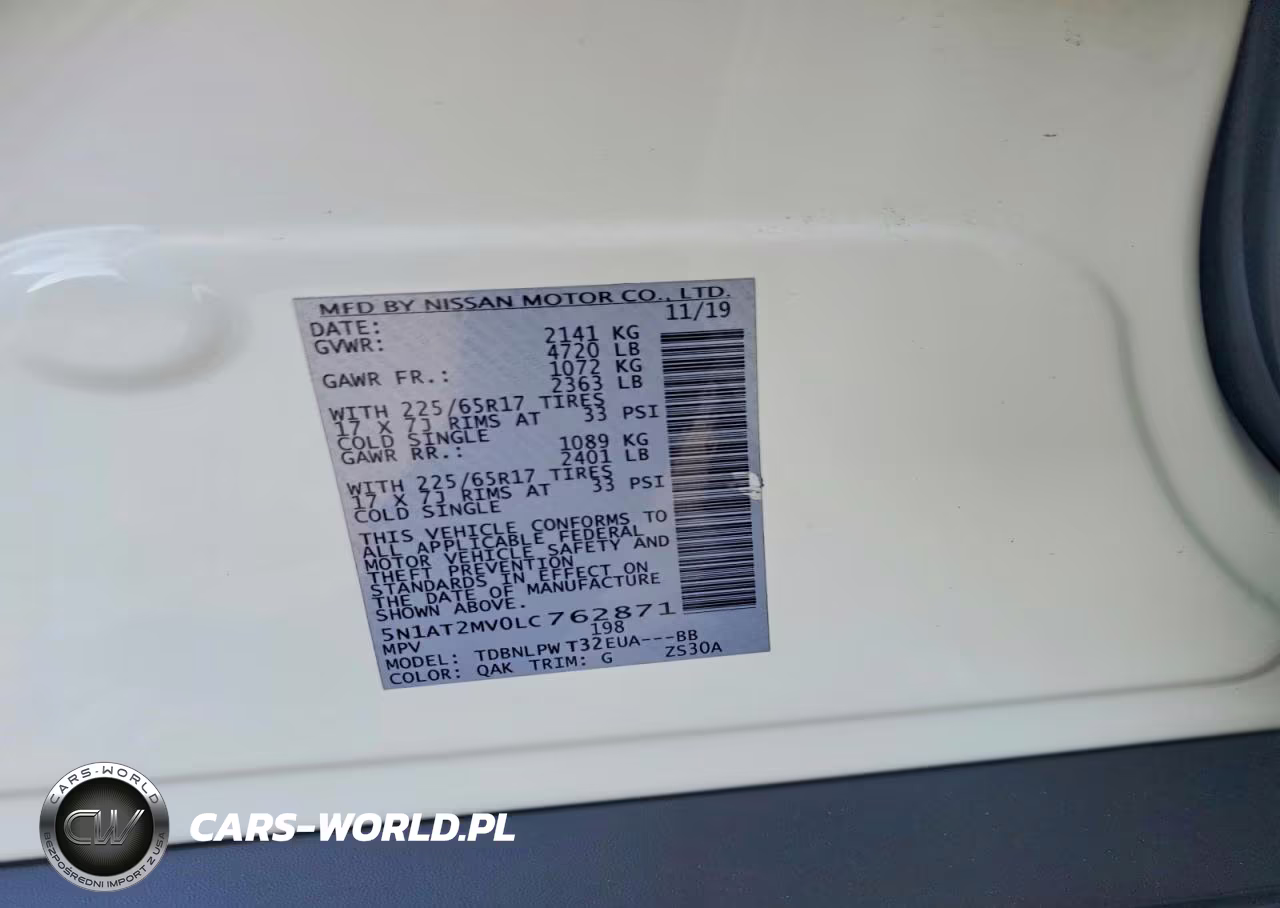 2020 Nissan Rogue S VIN:5N1AT2MV0LC762871 - 12