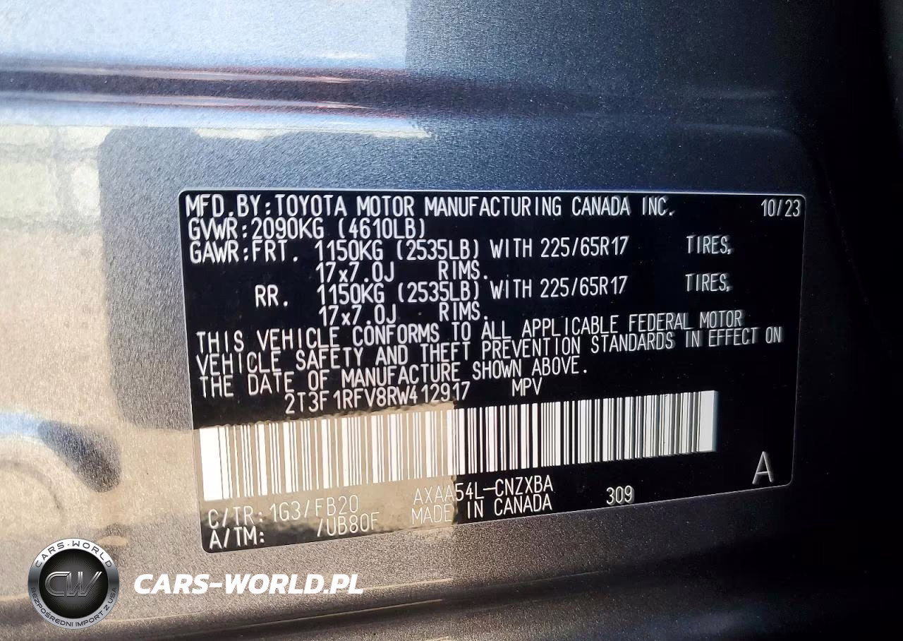 2024 Toyota Rav4 Le VIN:2T3F1RFV8RW412917 - 14