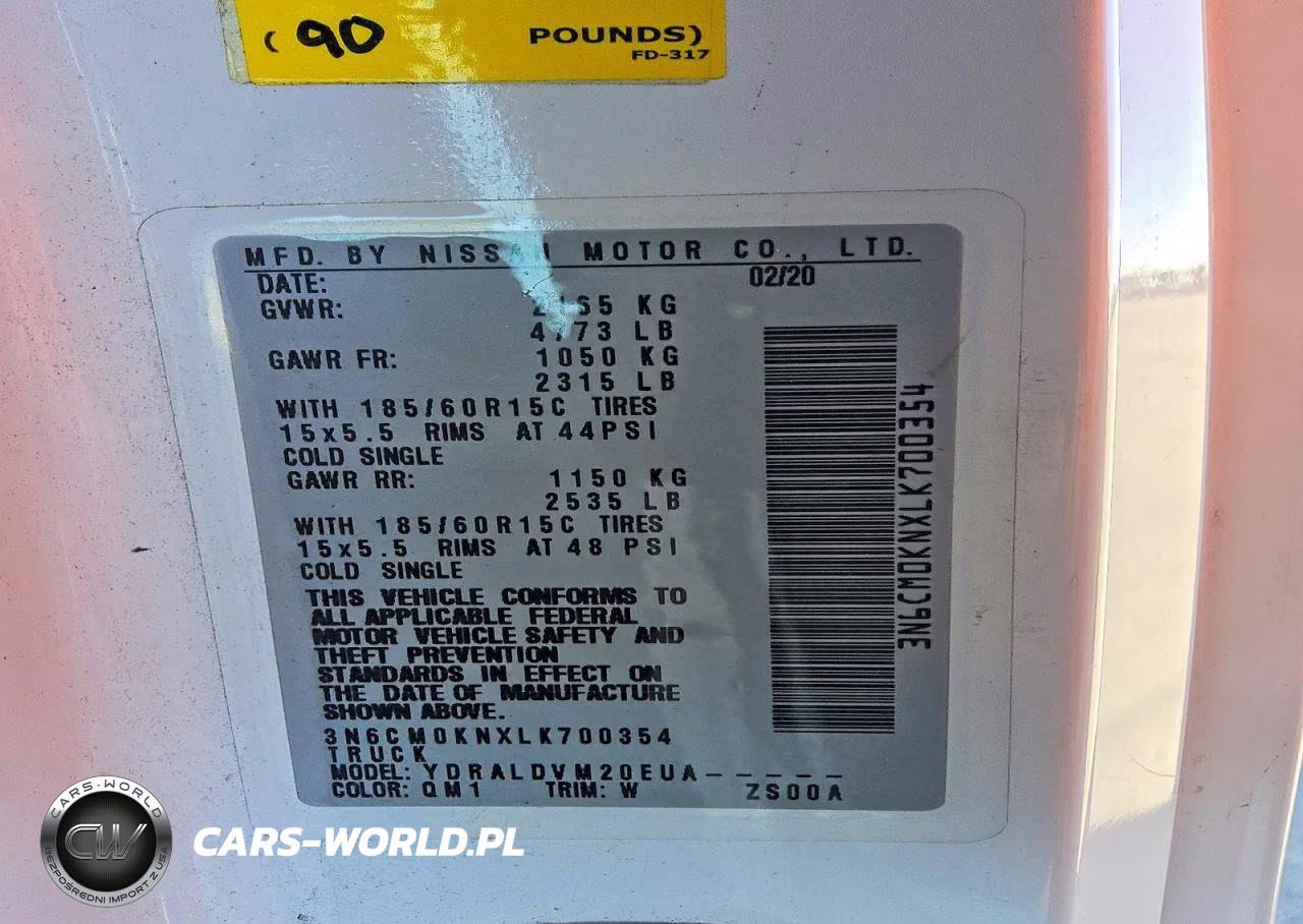 2020 Nissan Nv200 Cargo S Xtronic Cvt VIN:3N6CM0KNXLK700354 - 14