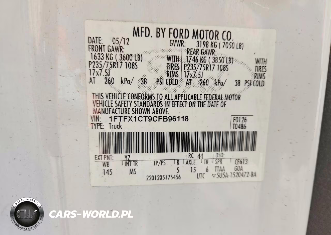 2012 Ford F150 Super Cab VIN:1FTFX1CT9CFB96118 - 12