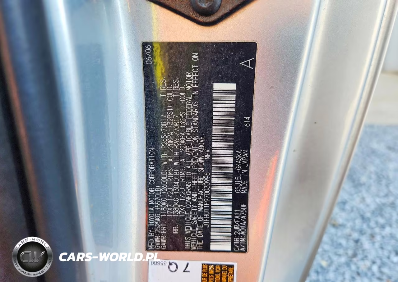 2007 Toyota Fj Cruiser Base VIN:JTEBU11F970030996 - 12