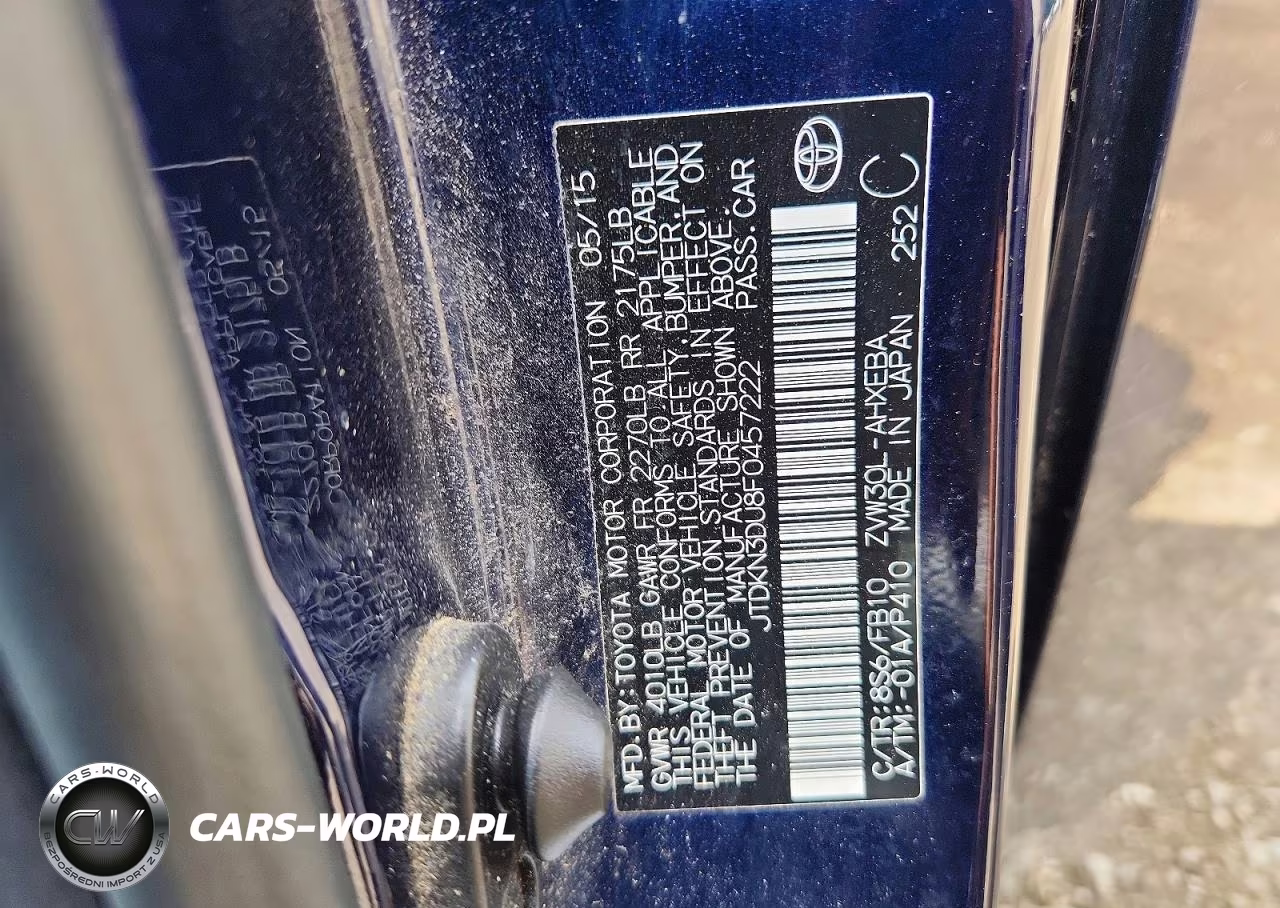 2015 Toyota Prius One VIN:JTDKN3DU8F0457222 - 12
