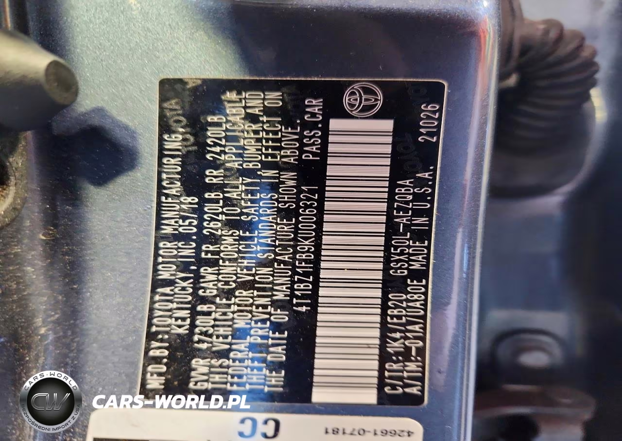 2019 Toyota Avalon Xse VIN:4T1BZ1FB9KU006321 - 13