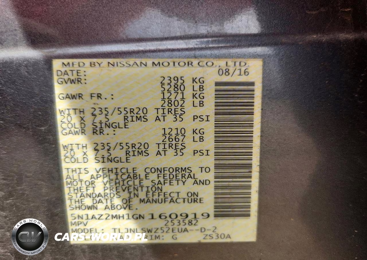 2016 Nissan Murano Platinum VIN:5N1AZ2MH1GN160919 - 13