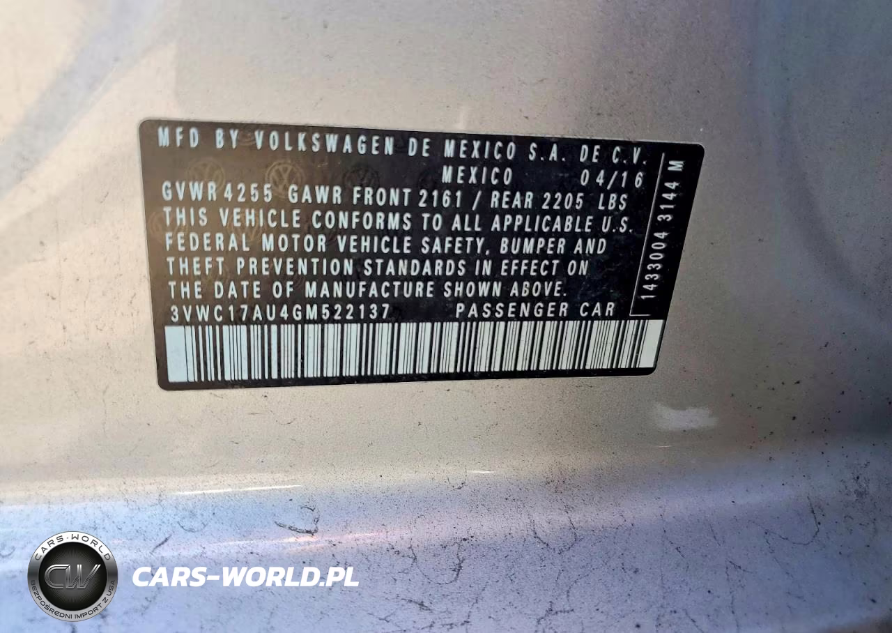 2016 Volkswagen Golf Sportwagen S VIN:3VWC17AU4GM522137 - 12