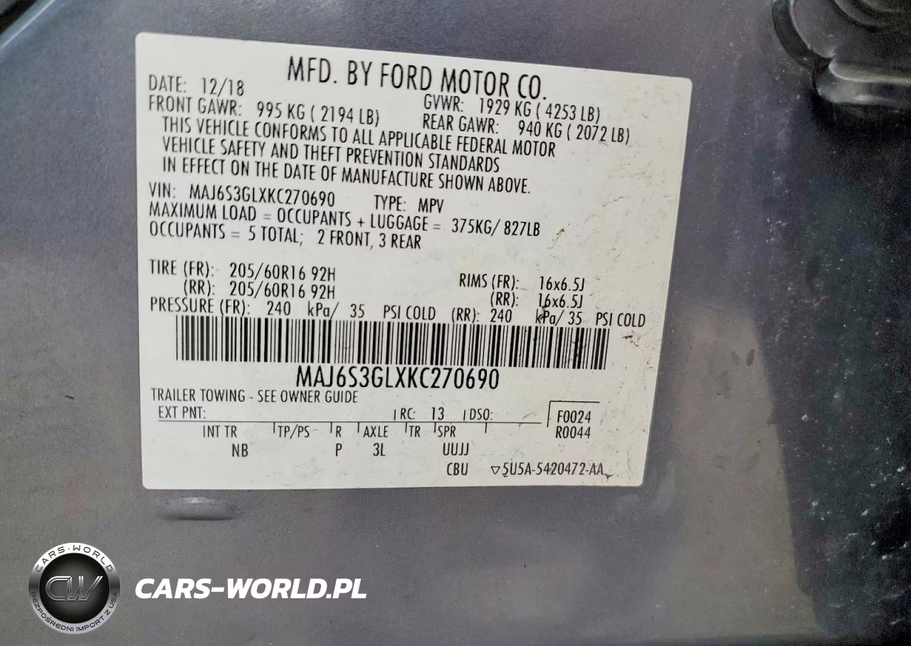 2019 Ford Ecosport Se VIN:MAJ6S3GLXKC270690 - 13